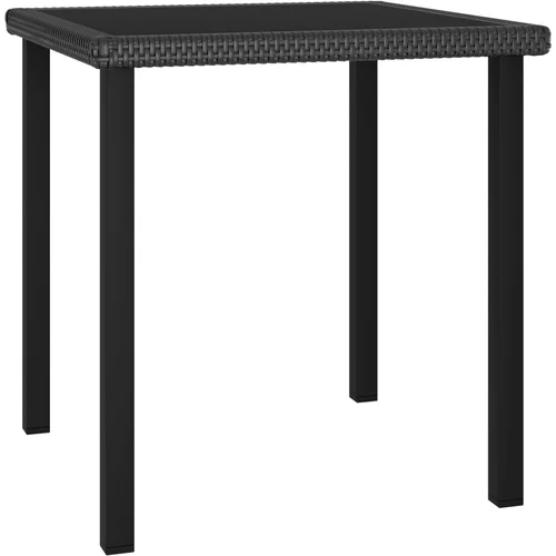  Vrtni blagovaonski stol crni 70 x 70 x 73 cm od poliratana