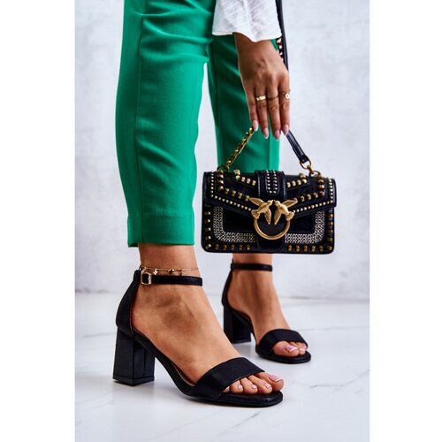 Kesi Fashionable Women's Sandals On A Heel Black Lucida Slike