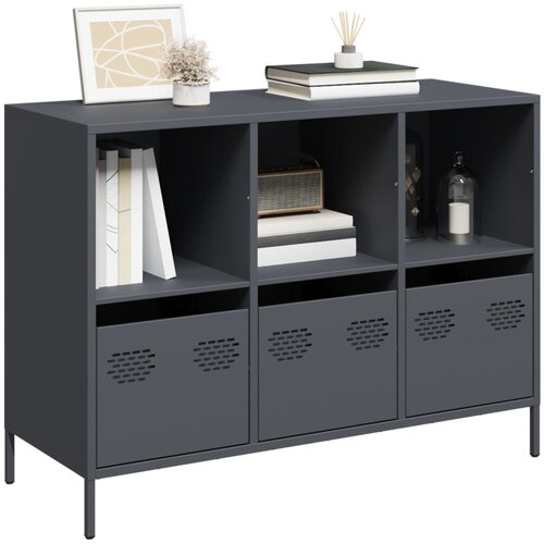 vidaXL Komoda antracitna 101,5x39x73,5 cm hladno valjano jeklo Cene