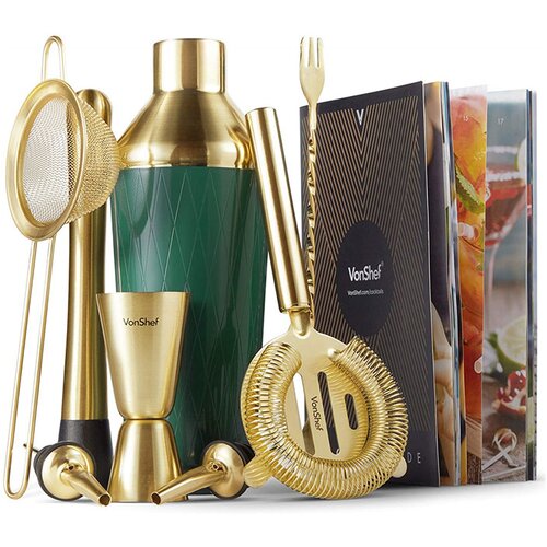 Vonshef Set za mešanje pijač Green &amp; Brushed Gold, 9 delni Cene