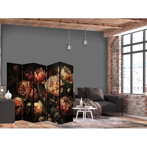  Paravan - Magnificent Tulips - Bouquet of Flowers in Red and White on a Black Background Cijene