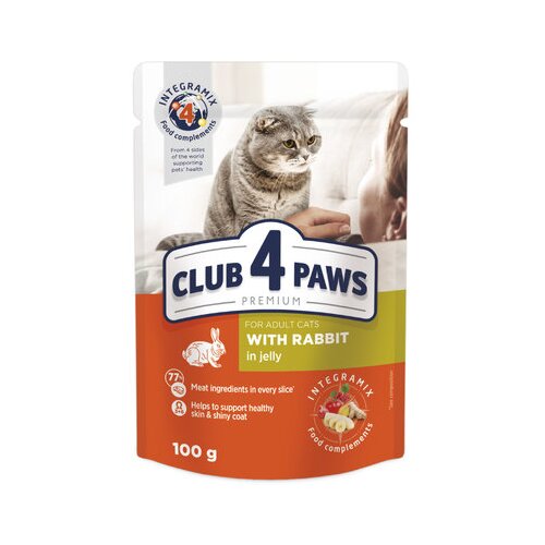 CLUB 4 PAWS HRANA ZA MAČKE SA ZEČETINOM U ŽELEU 100g Cijene