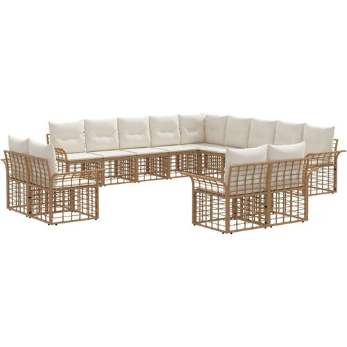  Set vanjskih sofa 13 pcs Prirodna i krema bijela Poliester Cijene
