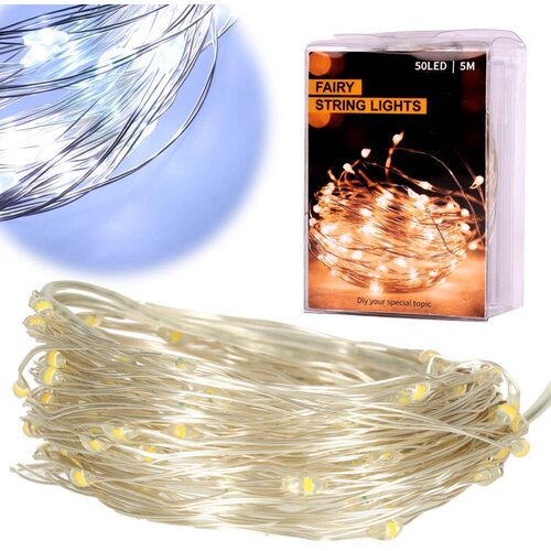  Novoletne lučke veriga 50 LED hladno bela 5m Cene