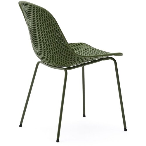 Kave Home Tamno zelena metalna vrtna stolica Quinby &amp;ndash; Slike