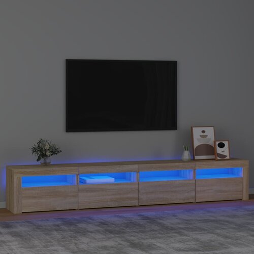 TV ormarić s LED svjetlima boja hrasta sonome 240x35x40 cm Cene