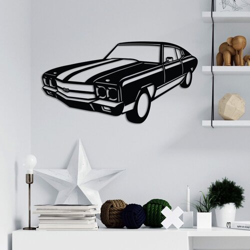 Wallity zidna dekoracija vintage chevrolet ss muscle, 60 x 32 cm, crna Cene