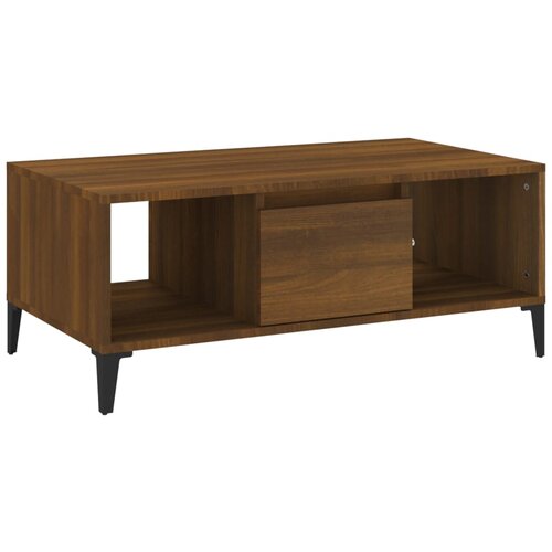 Maison Chic Klubska mizica - kavna mizica - Nizka mizica rjav hrast 90x50x36,5 cm inženirski les, (21754169) Cene