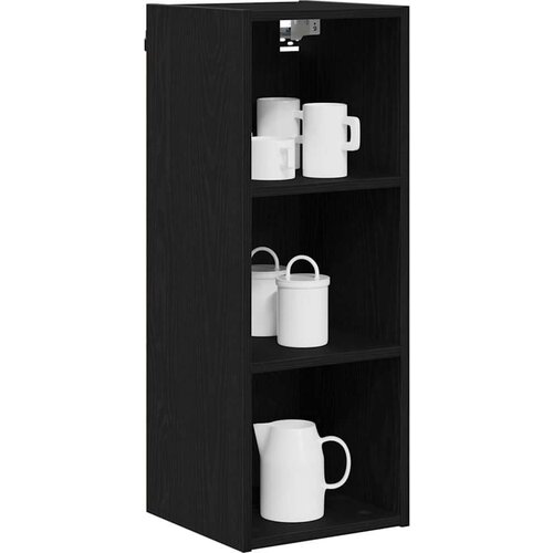 VidaXL viseći ormarić s policom riga crni hrast 30 x 29,5 x 80 cm Slike