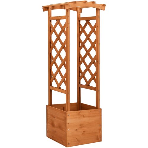 VidaXL Cvetlično korito z mrežo in obokom 49x39x130 cm les jelke, (20611469) Slike