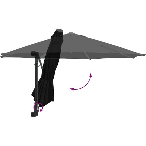  Vrtni suncobran Crna 248 x 248 x 148 cm Poliester i čelik Slike