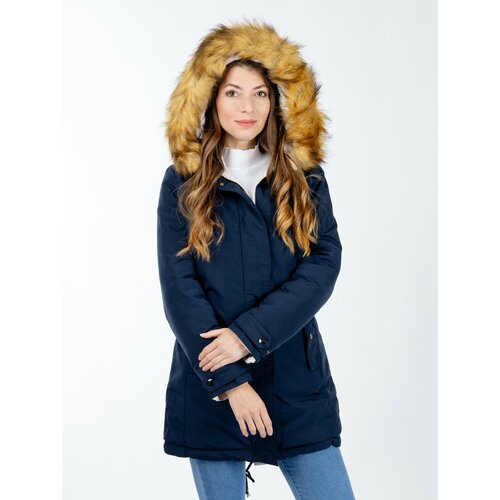 Glano Women's winter jacket - dark blue/beige Slike