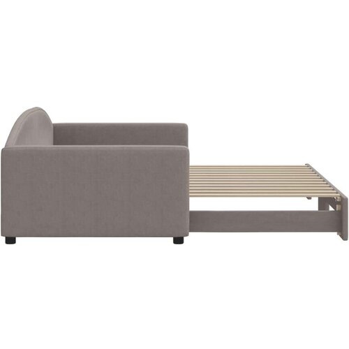  Dnevni krevet na razvlačenje smeđesivi 100 x 200 cm od tkanine Slike