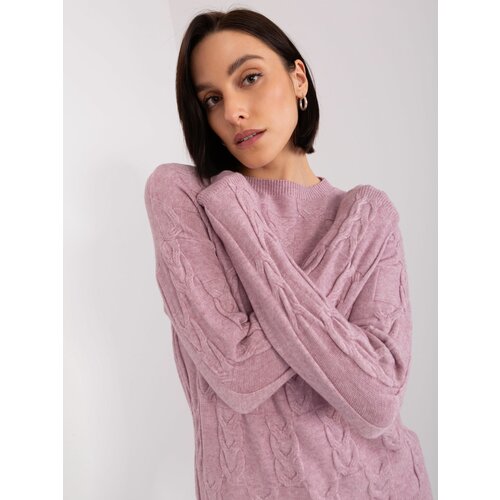 Fashion Hunters Light Purple Women's Cable Knitted Sweater Slike