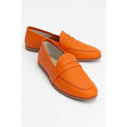 LuviShoes F05 Orange Skin Genuine Leather Women's Flats Slike