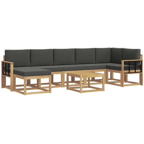 vidaXL Zunanja garnitura za sedenje 8 pcs Bela in antracit Poliester, (5000279625) Cene