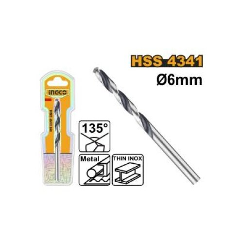 Ingco dbt1200604 hss burgija za metal 6mm ( DBT1200604 ) Cene