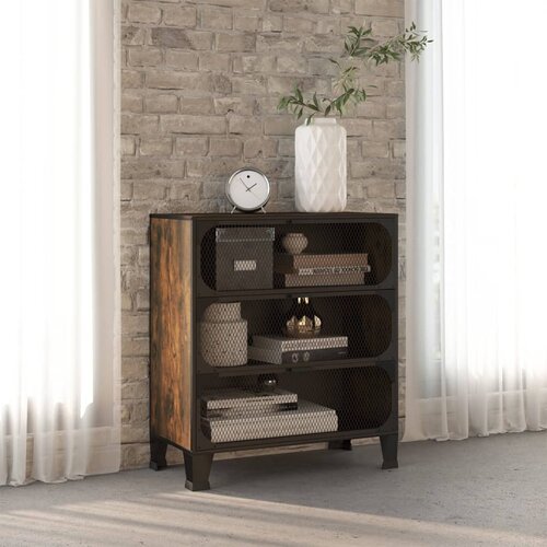 Ormarić za pohranu rustično smeđi 72 x 36 x 82 cm metal i MDF Slike