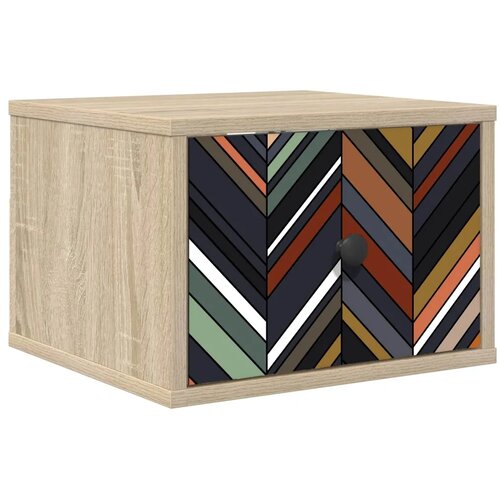  Wall-mounted noćni ormarić OMMEN Hrast sonoma 36 x 33 x 25 cm - Hrast sonoma Geometrijski uzorak 1 Slike