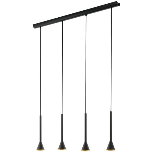 Eglo Cortaderas visilica/4, led, gu10, 4x5w, crno/zlatna Slike