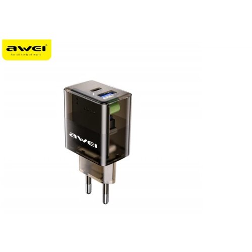 Awei strujni punjaè, 2-porta usb (3.0 i 3.1 tip c) PD38, crni Cene