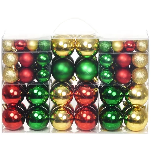  Božićne kuglice 100 komada crvene/zlatne/zelene