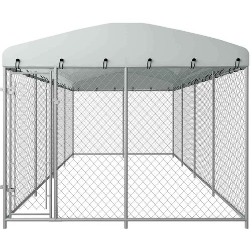 VidaXL Zunanji pasji boks s streho 8x4x2,3 m Slike