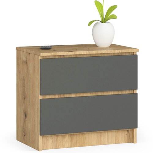 AKORD KOMODA K60 2SZ CLP OAK ARTISAN / SIVI, (21702837) Cene