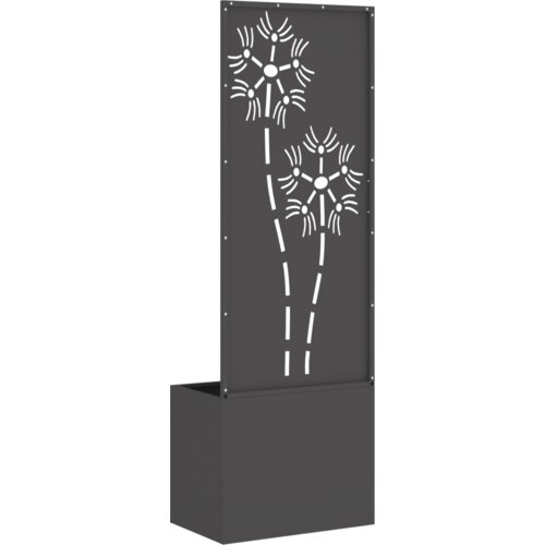 vidaXL Vrtni Sadič s Dekorativnom Pločom Crna 50 x 140 cm Cene