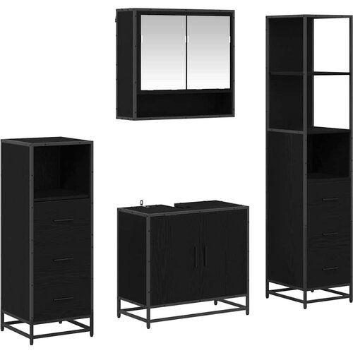  Set namje&amp;scaron;taja za kupaonicu 4 kom. Crni hrast 65 x 33 x 60 cm Slike