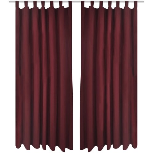 vidaXL 2 kosa bordo satenasih zaves z obročki 140 x 225 cm Cene