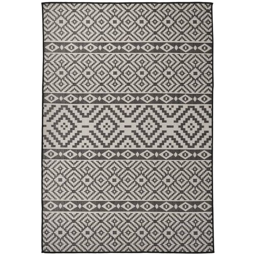 VidaXL zunanja preproga plo&amp;scaron;čato tkanje 160x230 cm črne črte Slike