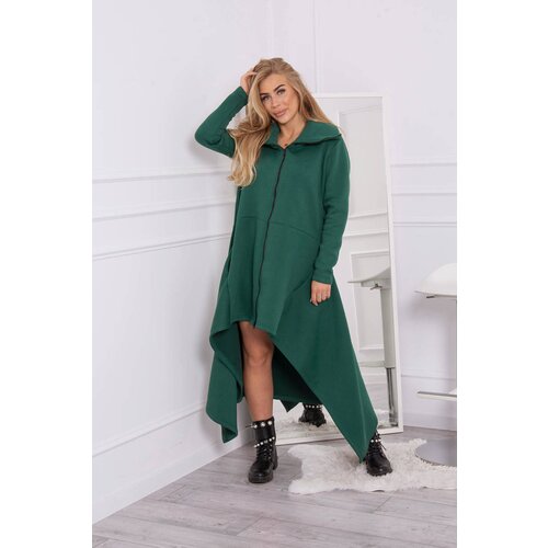 Kesi Insulated dress with longer sides in dark green color Slike