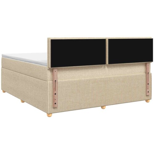  Boxspring krevet s madracem Krem 160 x 200 cm Tkanina Slike