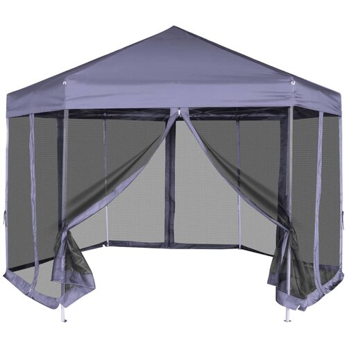 VidaXL &amp;scaron;estkoten pop-up &amp;scaron;otor s 6 stranicami temno moder 3,6x3,1 m Slike