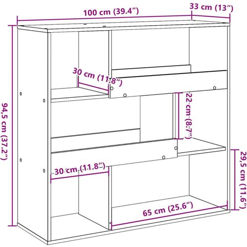 vidaXL Regal za knjige boja hrasta 100x33x94,5 cm konstruirano drvo Cijene
