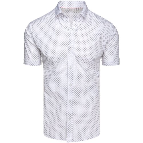 DStreet Koszula męska z kr&amp;oacute;tkim rękawem biała Slike