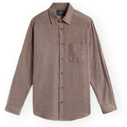 Portuguese Flannel Srajce z dolgimi rokavi Espiga Shirt - Brown Kostanjeva Slike