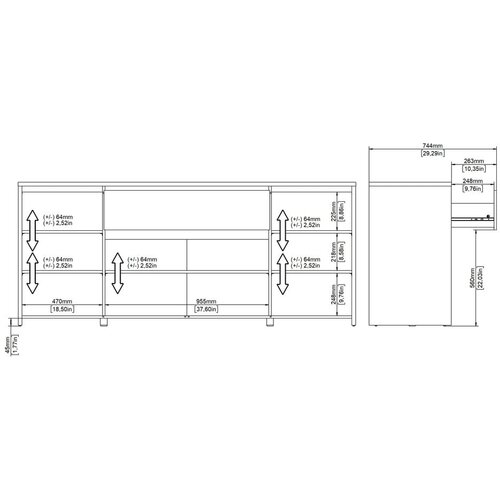 Tvilum Bela/v naravni barvi komoda v hrastovem dekorju 197x84x48 cm Next &amp;ndash; Slike