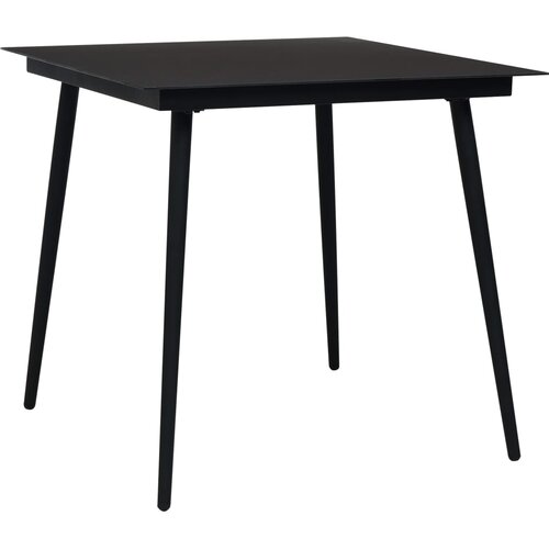 The Living Store Vrtni blagovaonski stol crni 80 x 80 x 74 cm od čelika i stakla Cijene