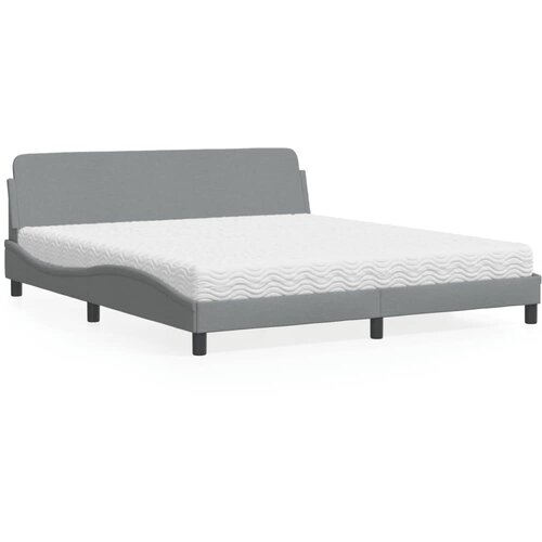 Krevet s madracem Dover svjetlosivi 180x200 cm od tkanine Cene