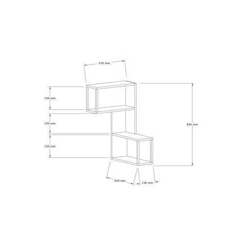 Hanah home zidna polica lecco - white white wall shelf Slike