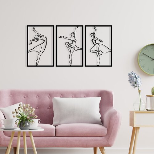 Opviq zidna dekoracija Zumra, 123x55 cm, 1.2mm, Crna Slike