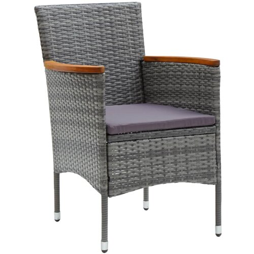 Maison Chic Vrtni jedilni stoli - Stol za vrt 4 kosi poli ratan sive barve JS379, (21878472) Slike