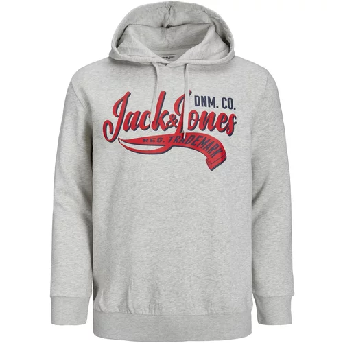 Jack & Jones Plus Sweater majica tamno plava / siva melange / crvena