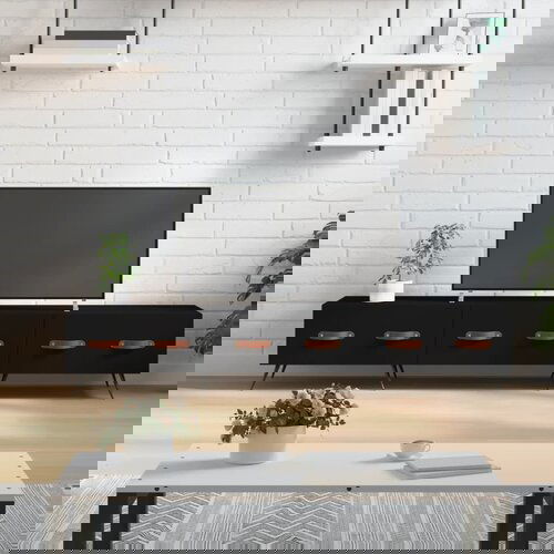 vidaXL TV omarica črna 150x36x30 cm inženirski les Cene