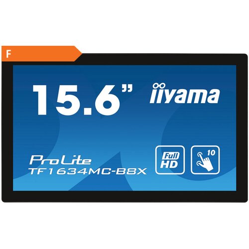 Iiyama ProLite TF1634MC-B8X LED zaslon 39.6 cm (15.6 palac) Energetska učinkovitost 2021 F (A - G) 1920 x 1080 piksel Full HD 25 ms DisplayPort, VGA, HDMI™, USB IPS LED Cijene
