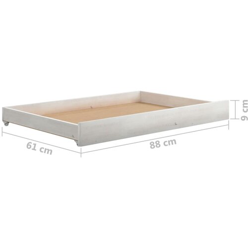  Dnevni ležaj na izvlačenje 2 x (90 x 200) cm bijeli od borovine Slike