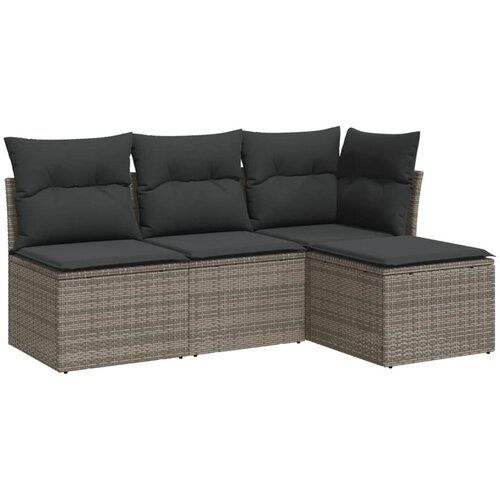 Maison Chic Seti vrtnega pohi&scaron;tva - Vrtna garnitura - Vrtni pohi&scaron;tvo set 4-delna z blazinami siv poli ratan, (21820518) Cene