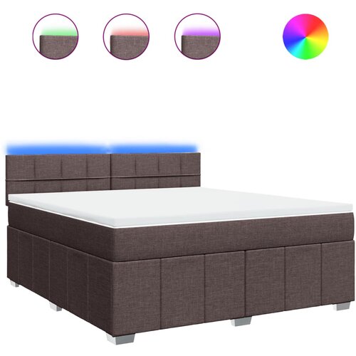 VidaXL Box spring postelja z vzmetnico temno rjava 180x200 cm blago, (21304831) Slike